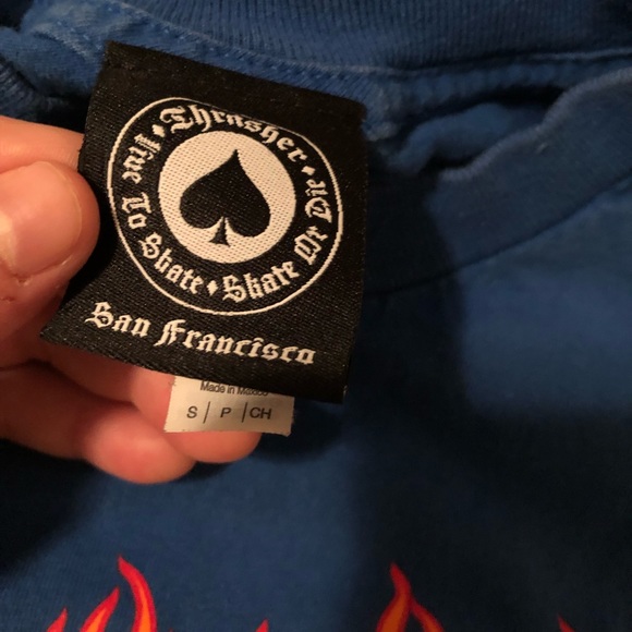 Thrasher Blue Graphic Logo T-Shirt - Picture 5 of 5